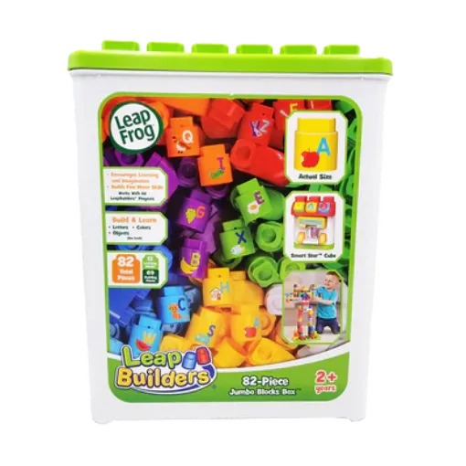 圖片 【購物滿 $200 可用 $69.9 加購】放電神器 LeapFrog 82-piece Jumbo Block Box 82 件積木組合玩具 (2歲＋)